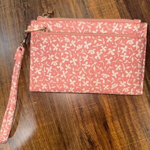 Floral Pink Wristlet Clutch
